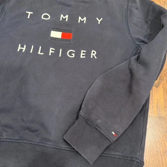 Tommy Hilfiger Blue Pullover Crew Sweatshirt - Women’s Size Small - Picture 4 of 10
